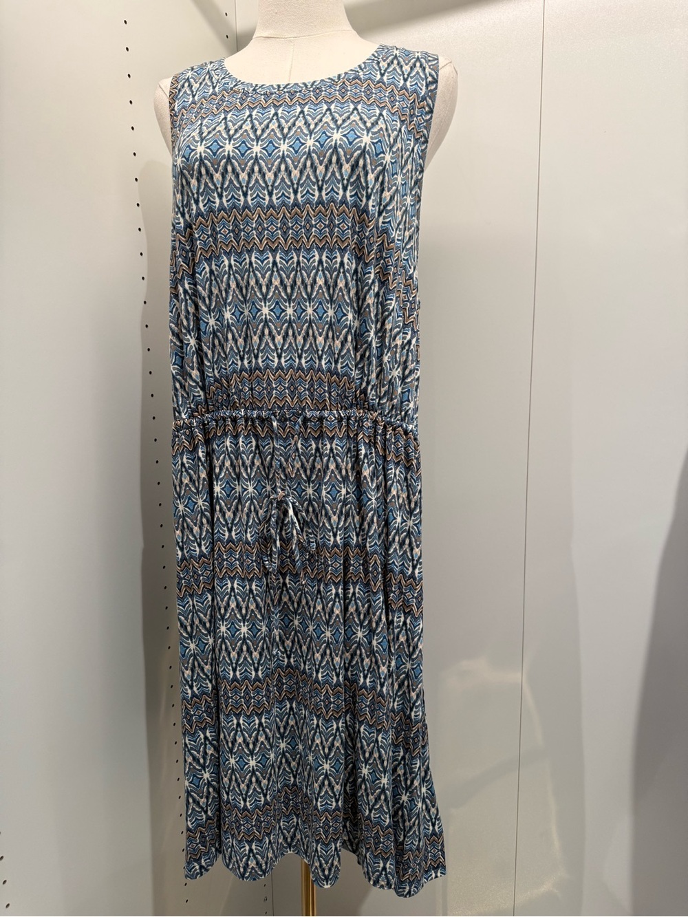 Joe Fresh Blue and Brown Printed Maxi Dress